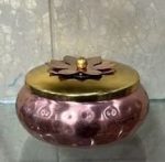 5 Inch Decorative Metal Lotus Jar